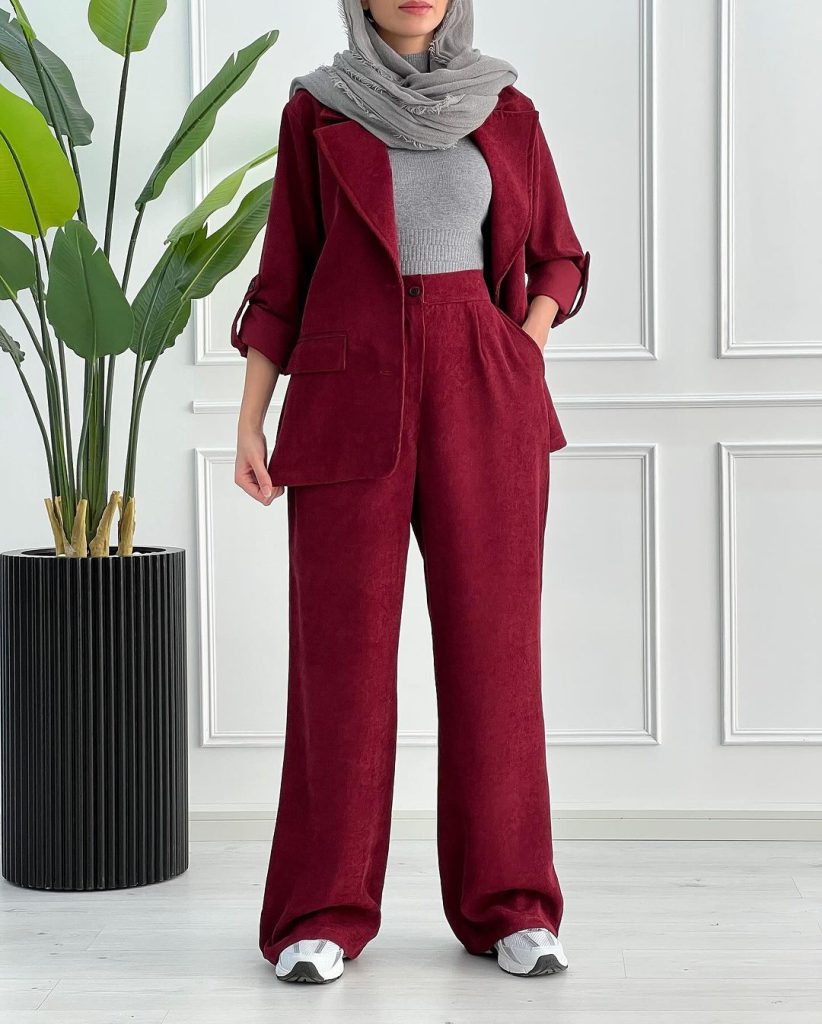 شلوارهای واید کتان یا مخمل