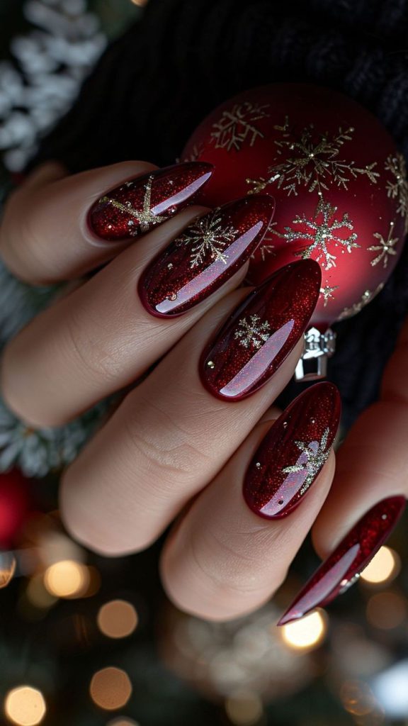 طرح ناخن کریسمس