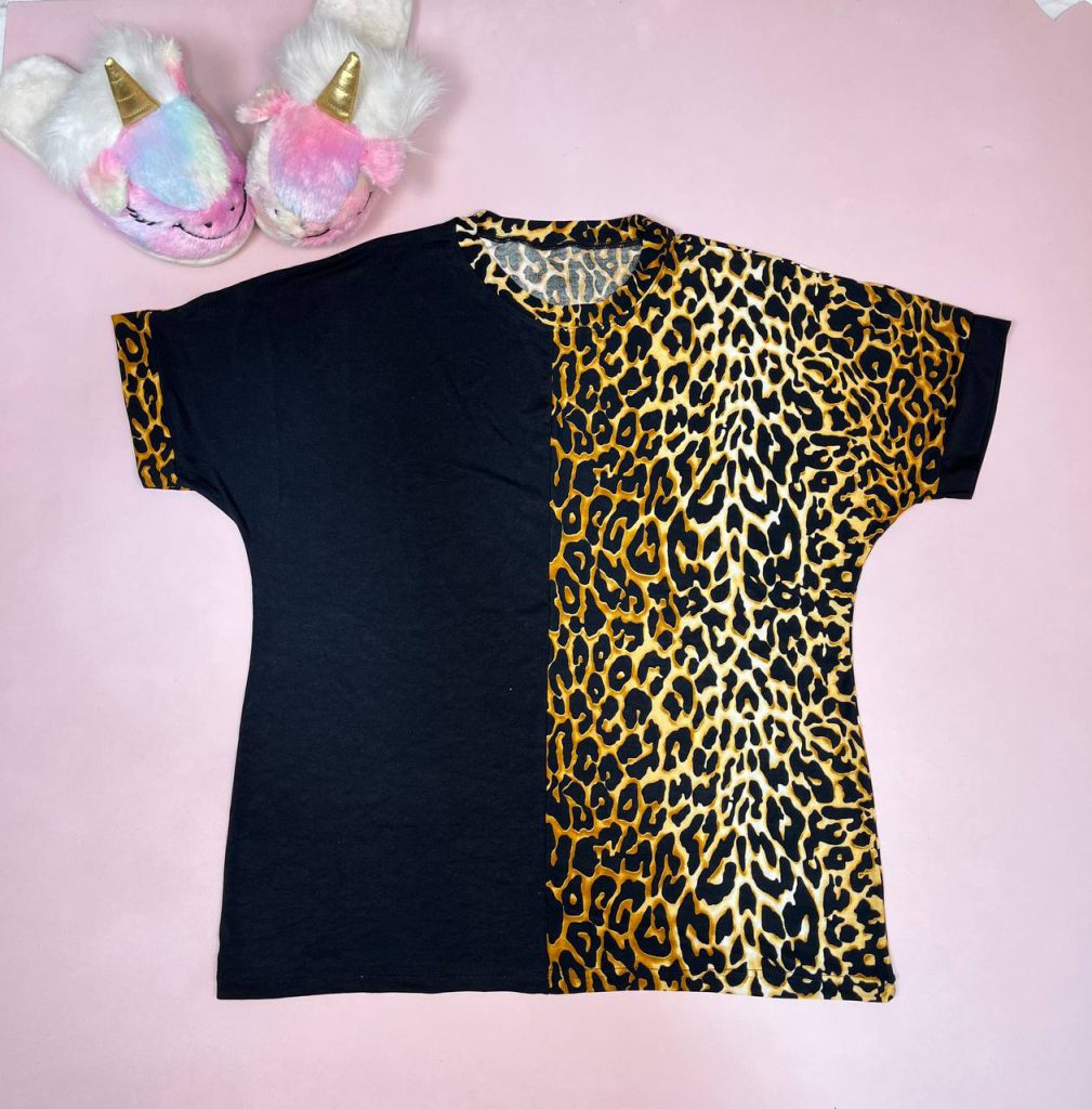 تیشرت کیمونو و شلوارک پلنگی