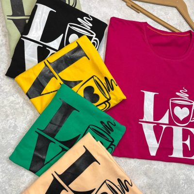 تیشرت لانگ دخترانه طرح love