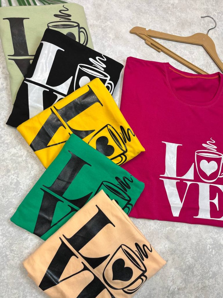 تیشرت لانگ دخترانه طرح love