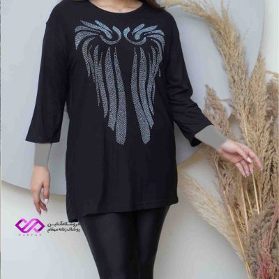 بلوز نگین دار مشکی