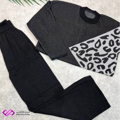 ست بلوز و شلوار بافت پلنگی