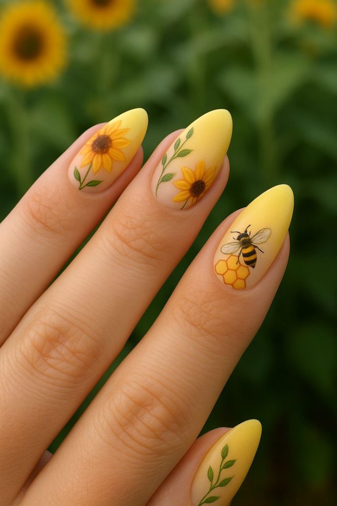 طرح ناخن بادومی تابستانی