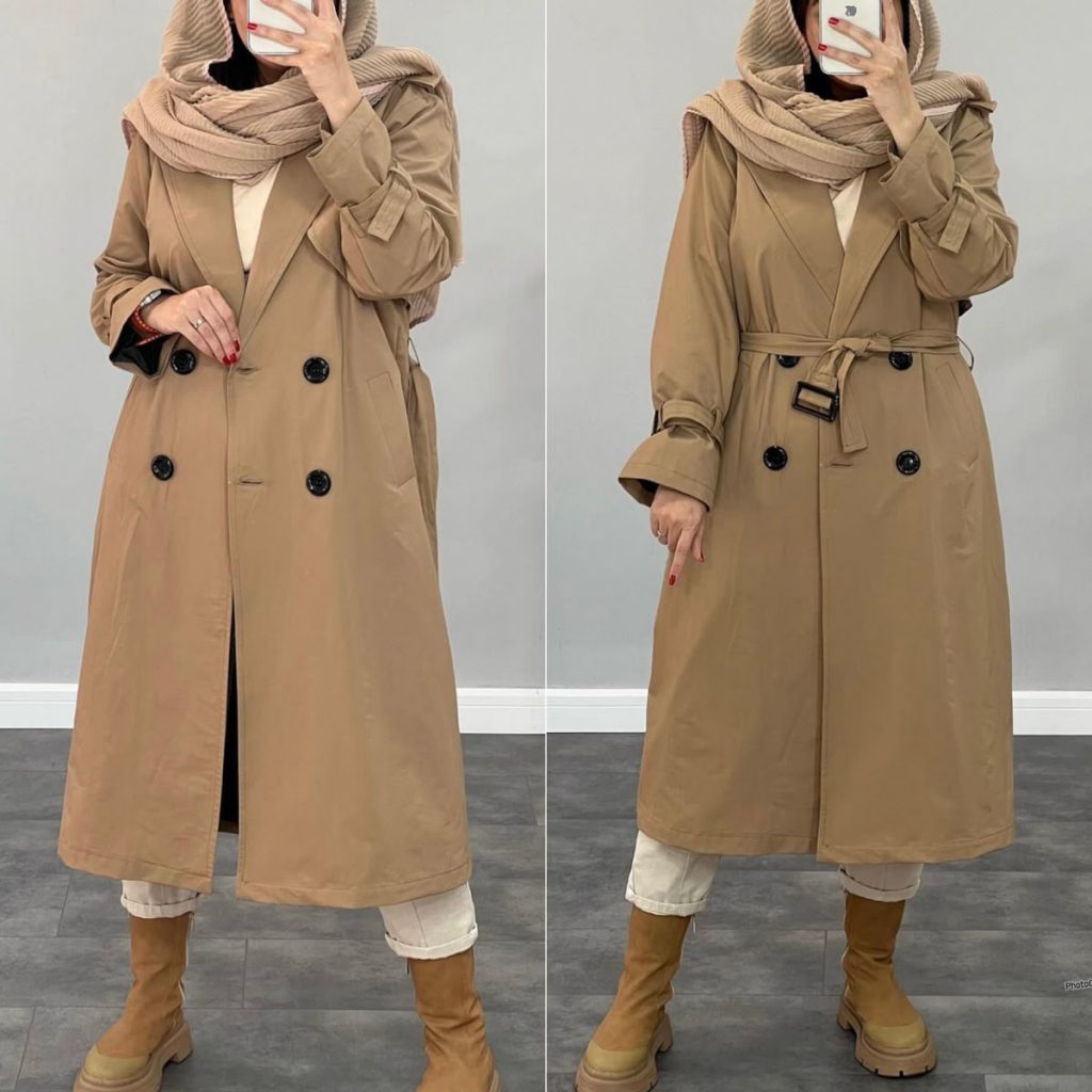 استایل شیک با بارانی زنانه