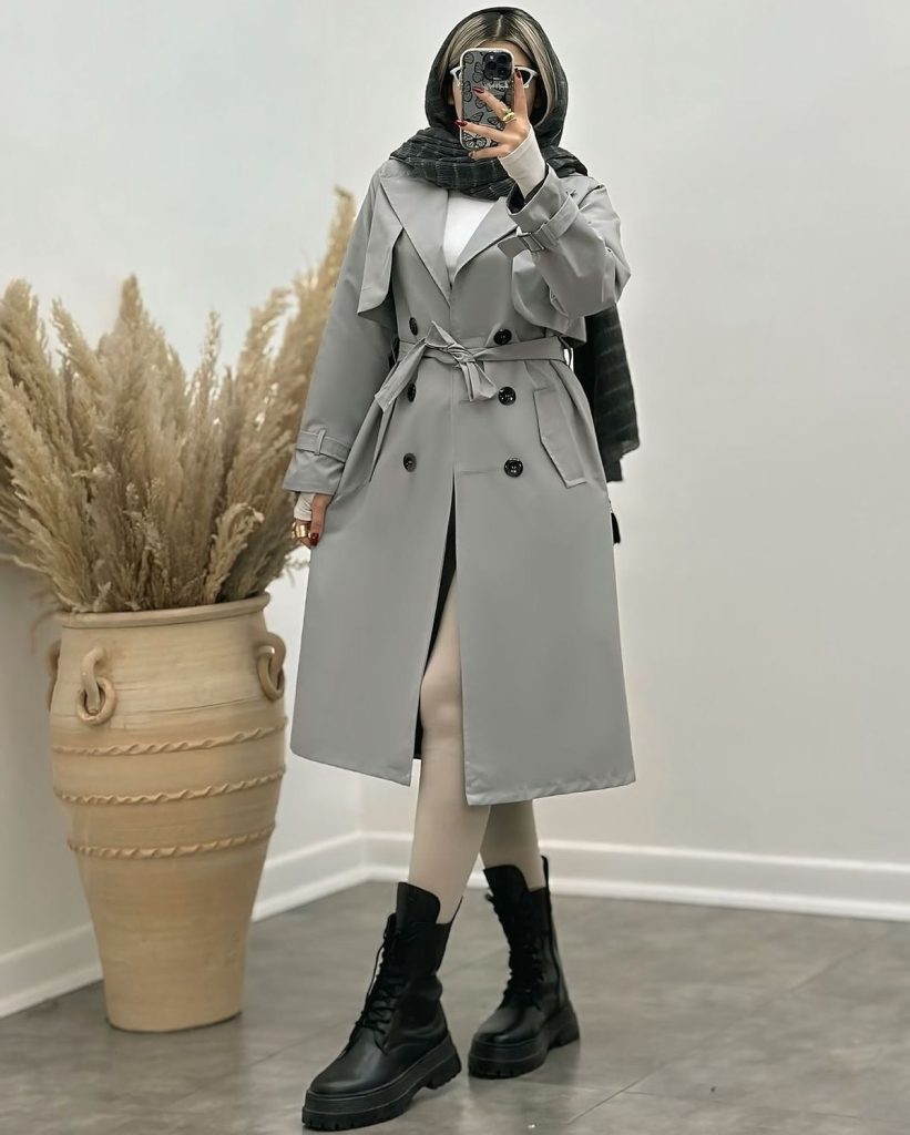 استایل شیک با بارانی زنانه