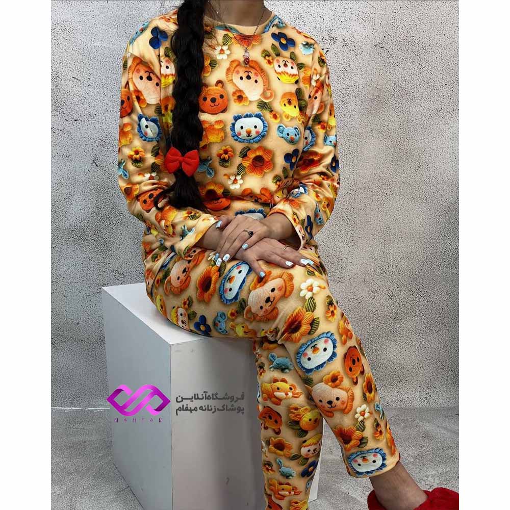 ست مخمل بلوز و شلوار سه‌بعدی