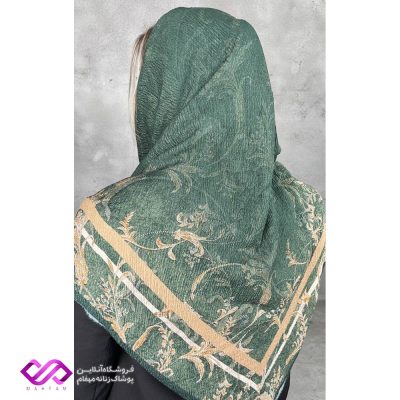 روسری زنانه مجلسی حاشیه گل دار قواره بزرگ