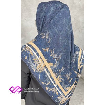 روسری زنانه مجلسی حاشیه گل دار قواره بزرگ