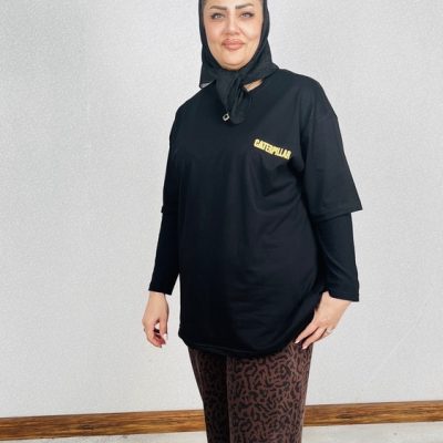 تیشرت لانگ طرح‌دار زنانه
