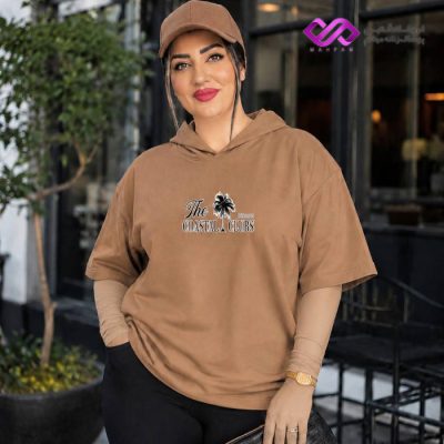 تیشرت لانگ زنانه کلاه دار