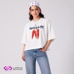تیشرت باکسی سامر دخترانه سفید