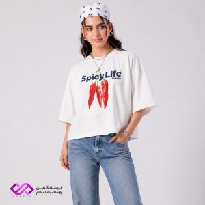 تیشرت باکسی سامر دخترانه سفید