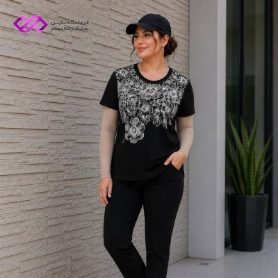 تیشرت زنانه طرح گل چاپی