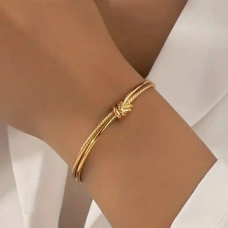 14k Gold Knot Cuff Bangle Bracelet Womens New 14 Karat Sterling Silver Jewelry _ Color_ Gold_Silver _ Size_ Os