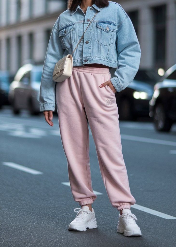 Women's Joggers with Denim Jacket (4)