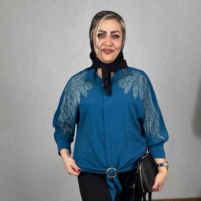 شومیز سگک دار مدل برگی