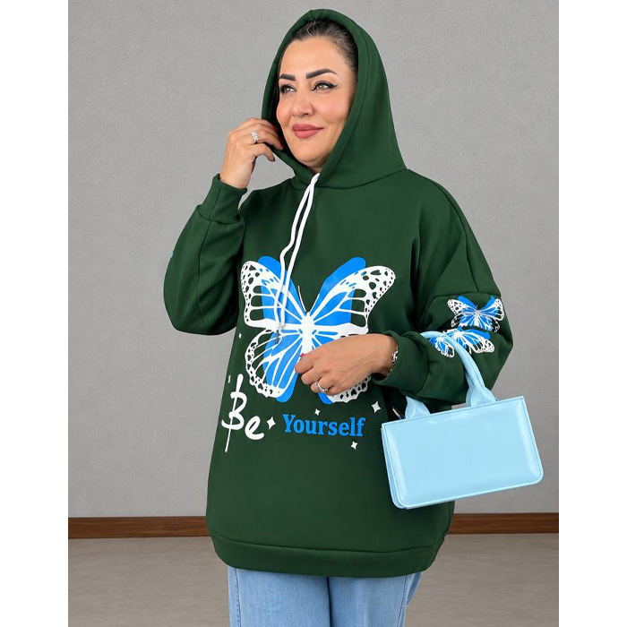 هودی دخترانه طرح پروانه