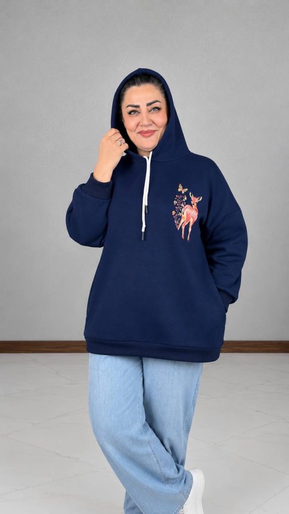 هودی دخترانه طرح آهو