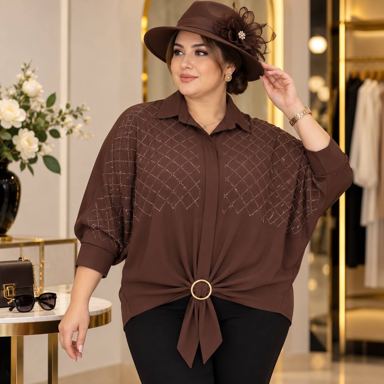 شومیز سگک‌دار لوزی
